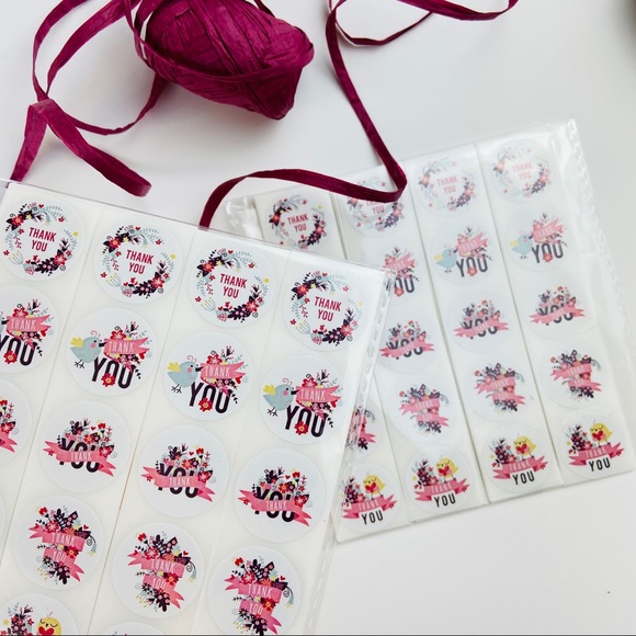 500 Thank You Stickers. Summer Bird Floral Pattern. Envelope Seals Bulk. 1 Roll - Picture 3 of 8